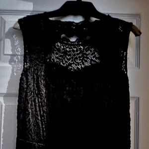 Black lace bridesmaid dress open back small train